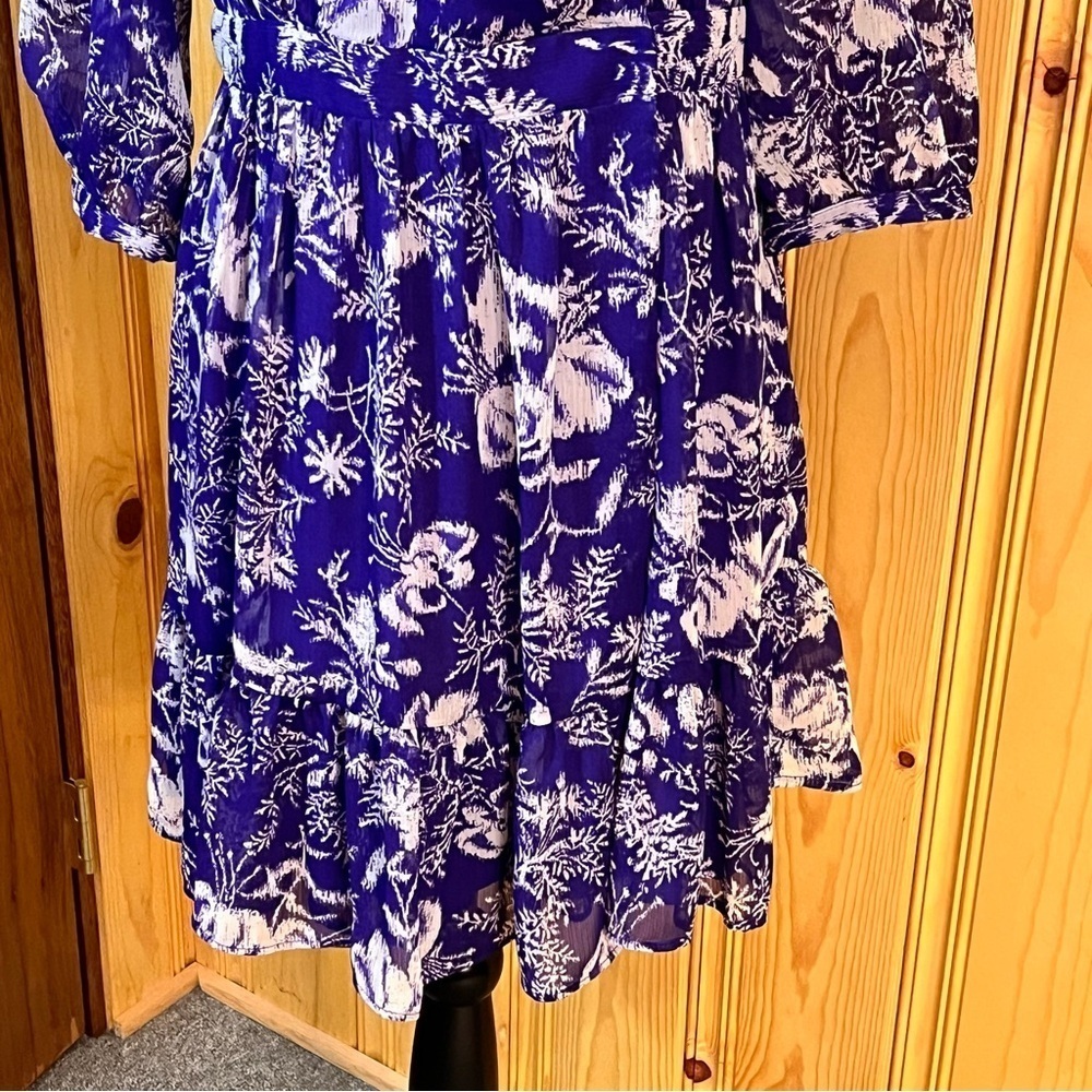 Ba&Sh Ulia Purple Violet Floral Wrap Dress Sz-2 - Picture 3 of 12